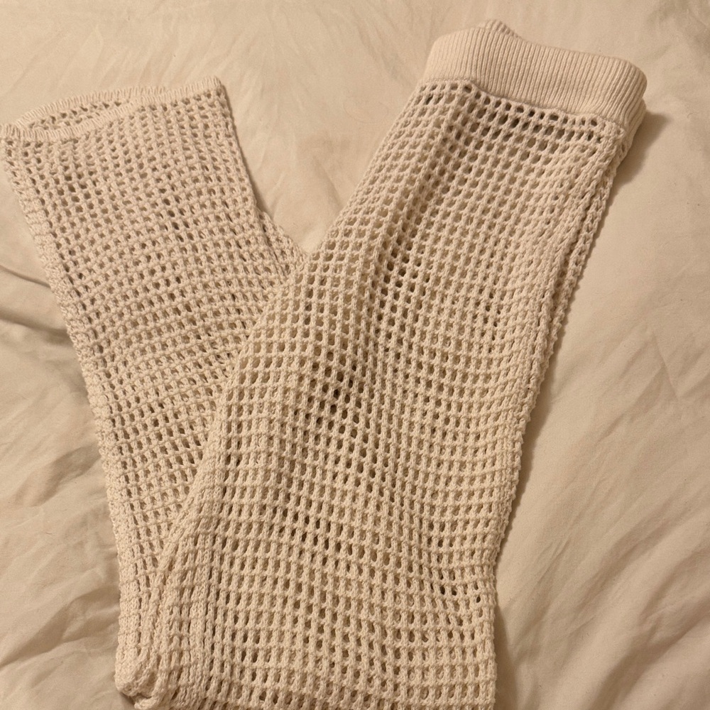 Abercrombie & Fitch Cream Knit Swim Coverup Pants